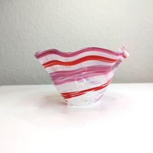 Handblown Wavy Glass Bowl